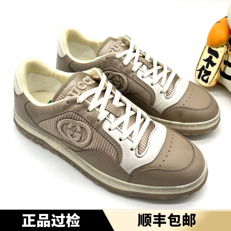 未使用 GUCCI/古驰 灰色 MAC80 双G刺绣时尚舒适做脏板鞋 多尺码