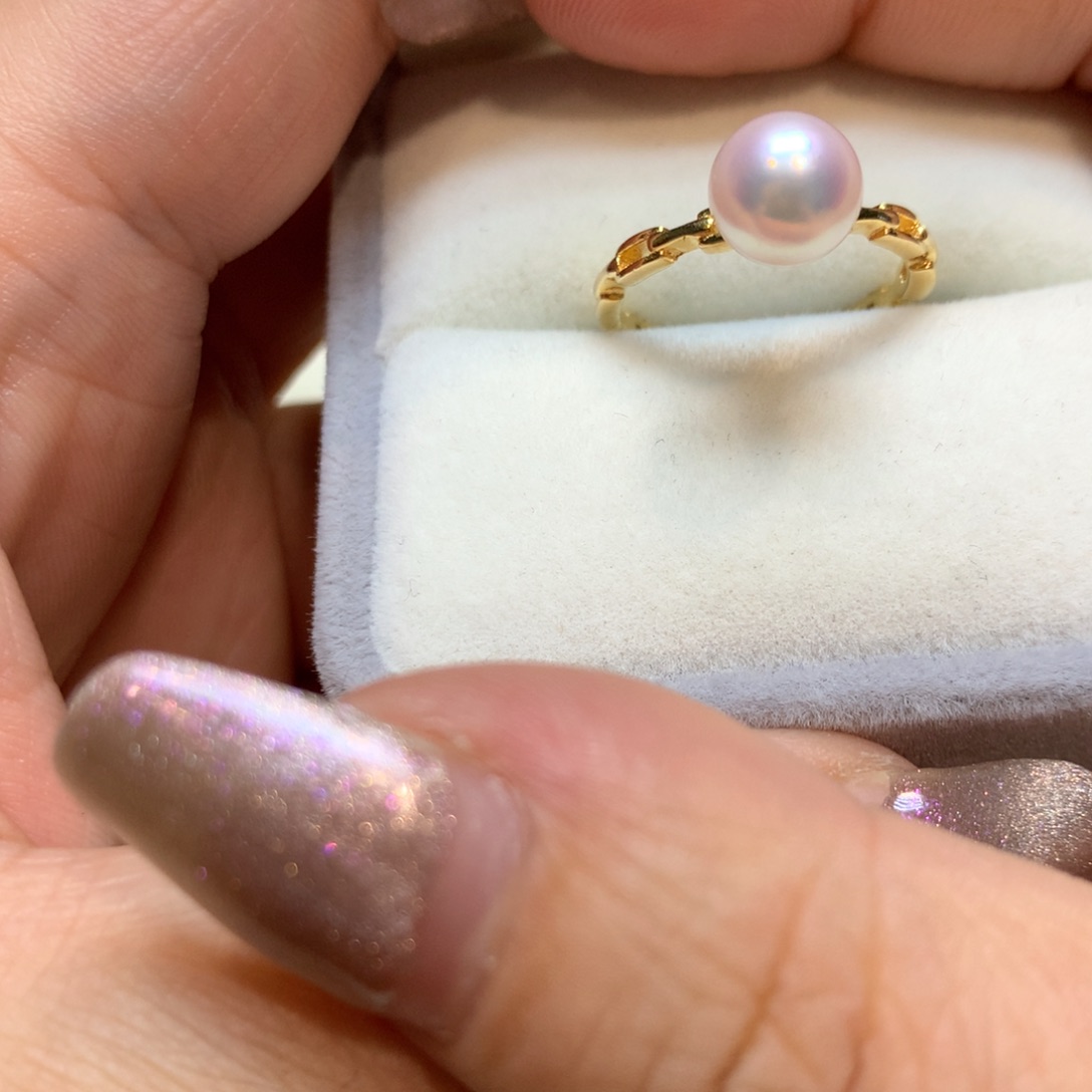 海水珍珠戒指银S925镶嵌