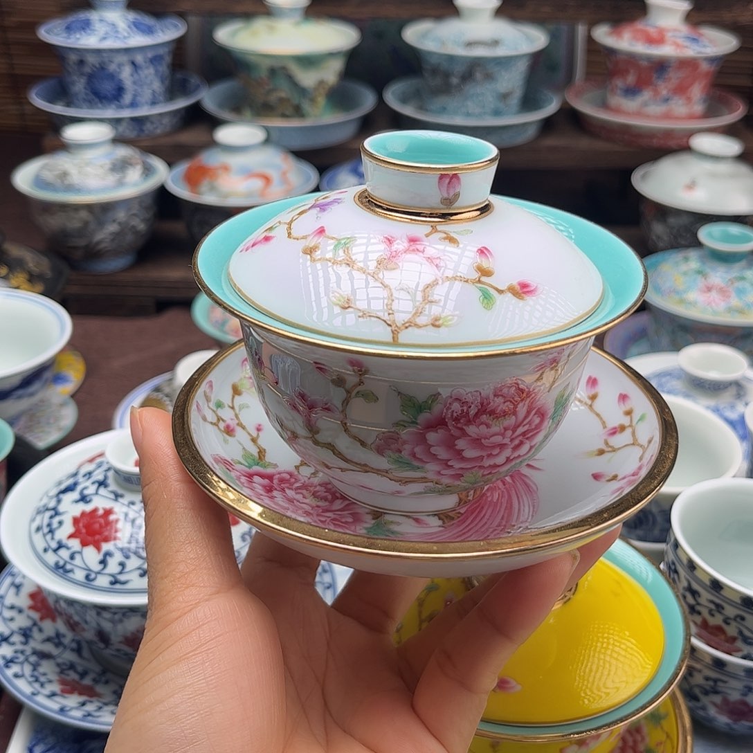 景德镇陶瓷三才盖碗