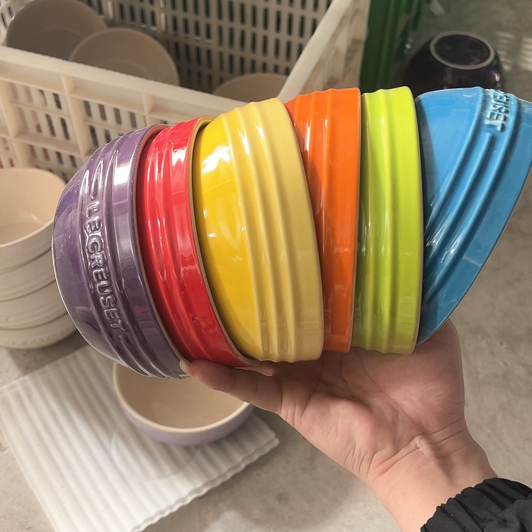 陶瓷  5.5碗6个彩虹色 加勒比蓝换深蓝