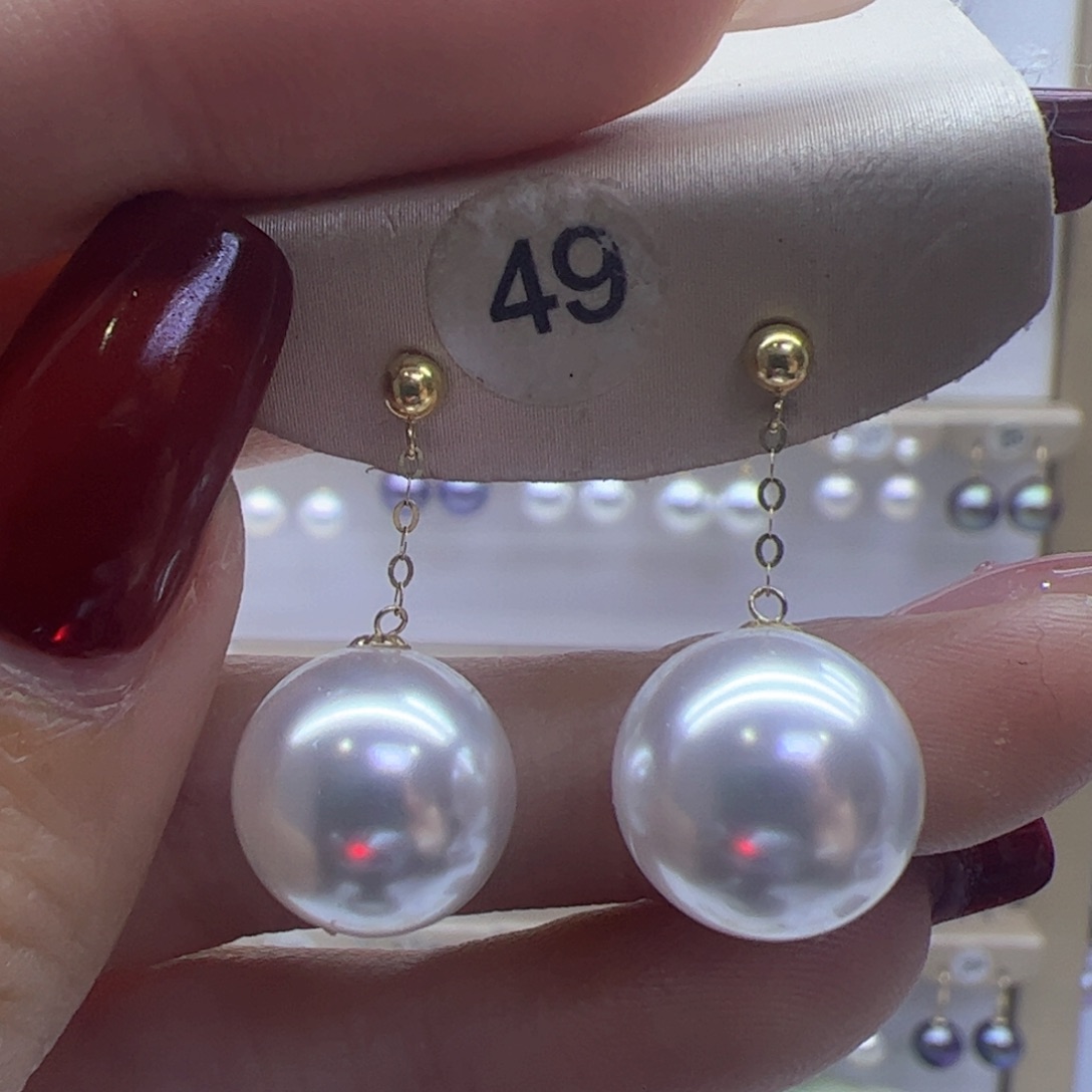 淡水珍珠耳饰18K金镶嵌