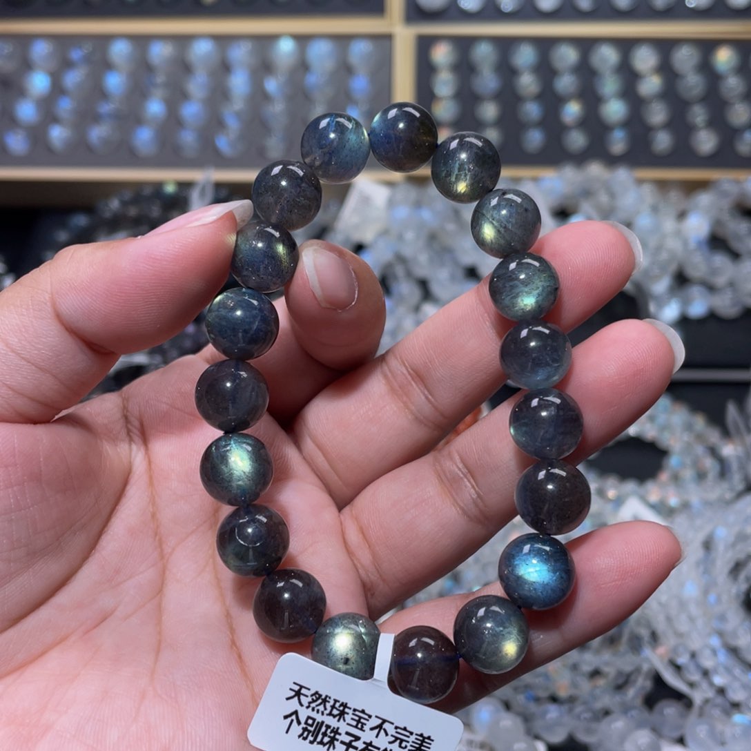 手链未镶嵌长石今****.马岛黑体灰月光手链10.8mm