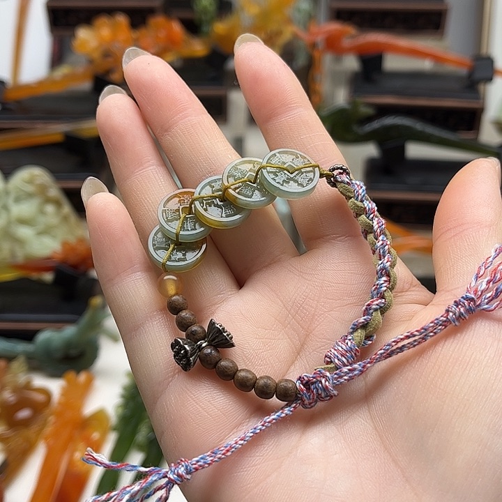 蛇纹石玉岫玉手链未镶嵌