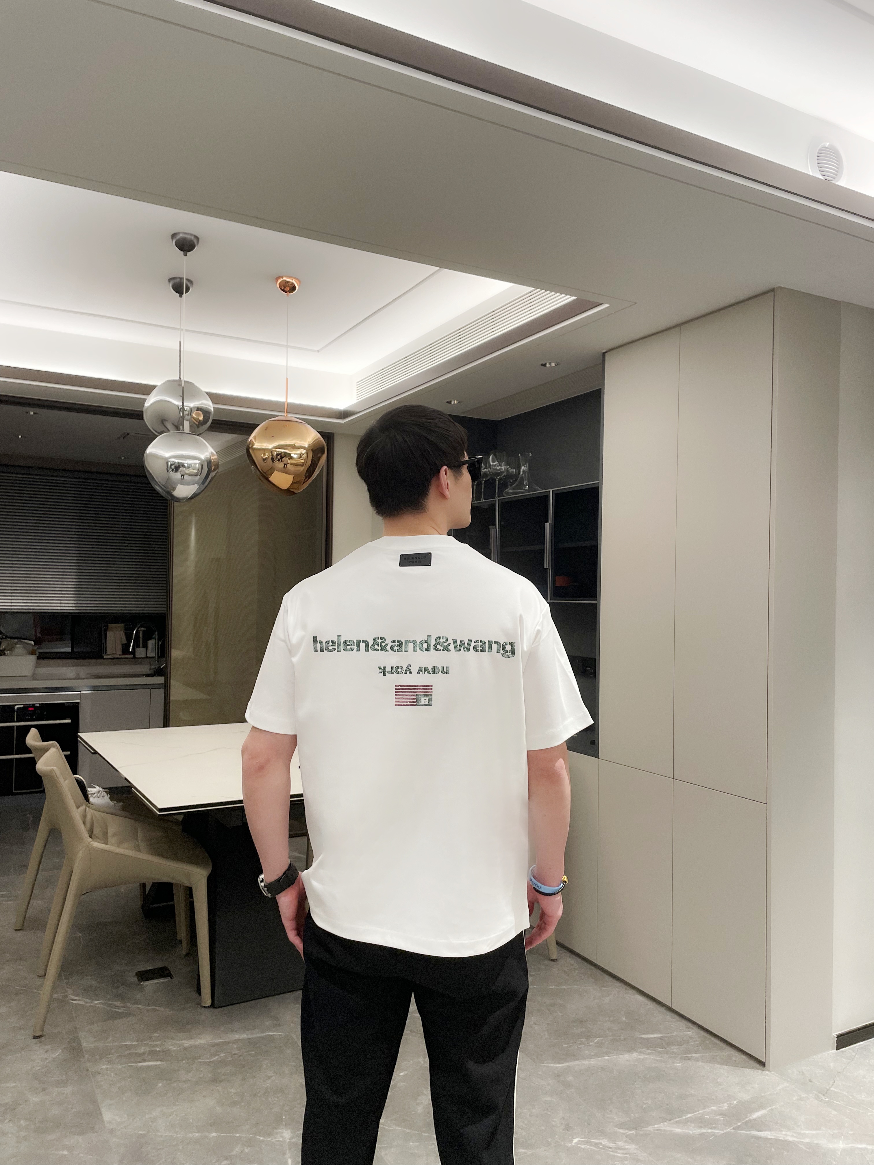 新款秋冬打底重磅美式轻奢潮痞帅爆款情侣宽松高级感男士t恤短袖