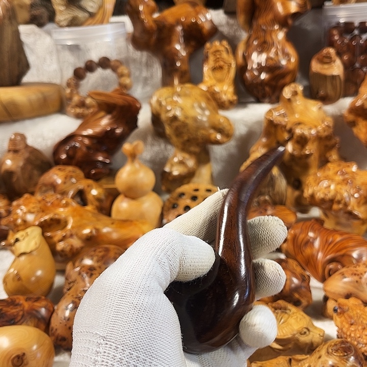 金***心柏木老挝大红酸枝烟斗