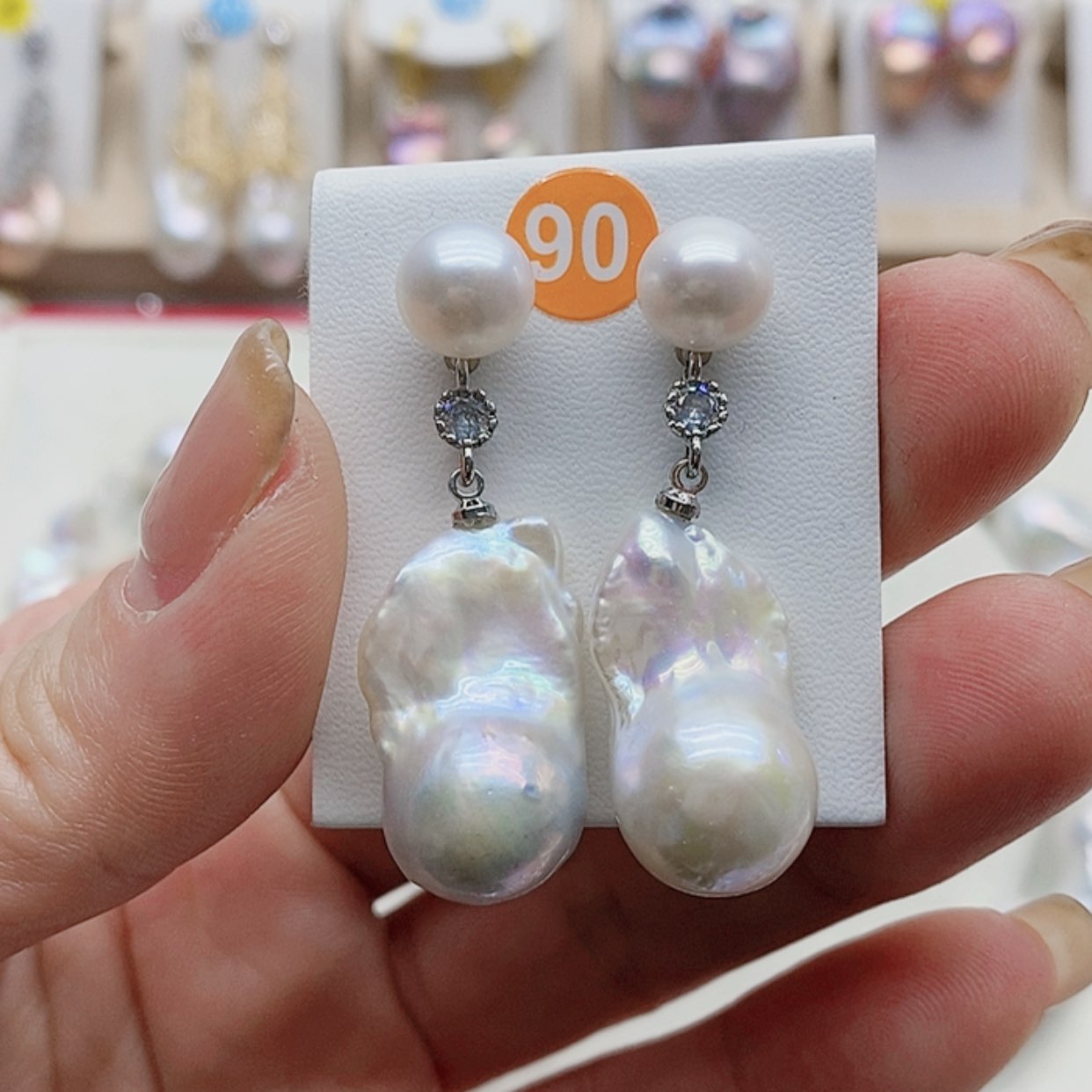 【闪购商品】淡水珍珠耳饰银S925镶嵌