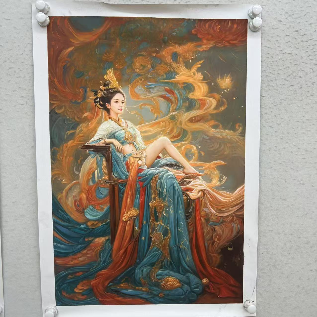 林彦新-*** 媚娘-约60*90厘米-手绘油画-麻布