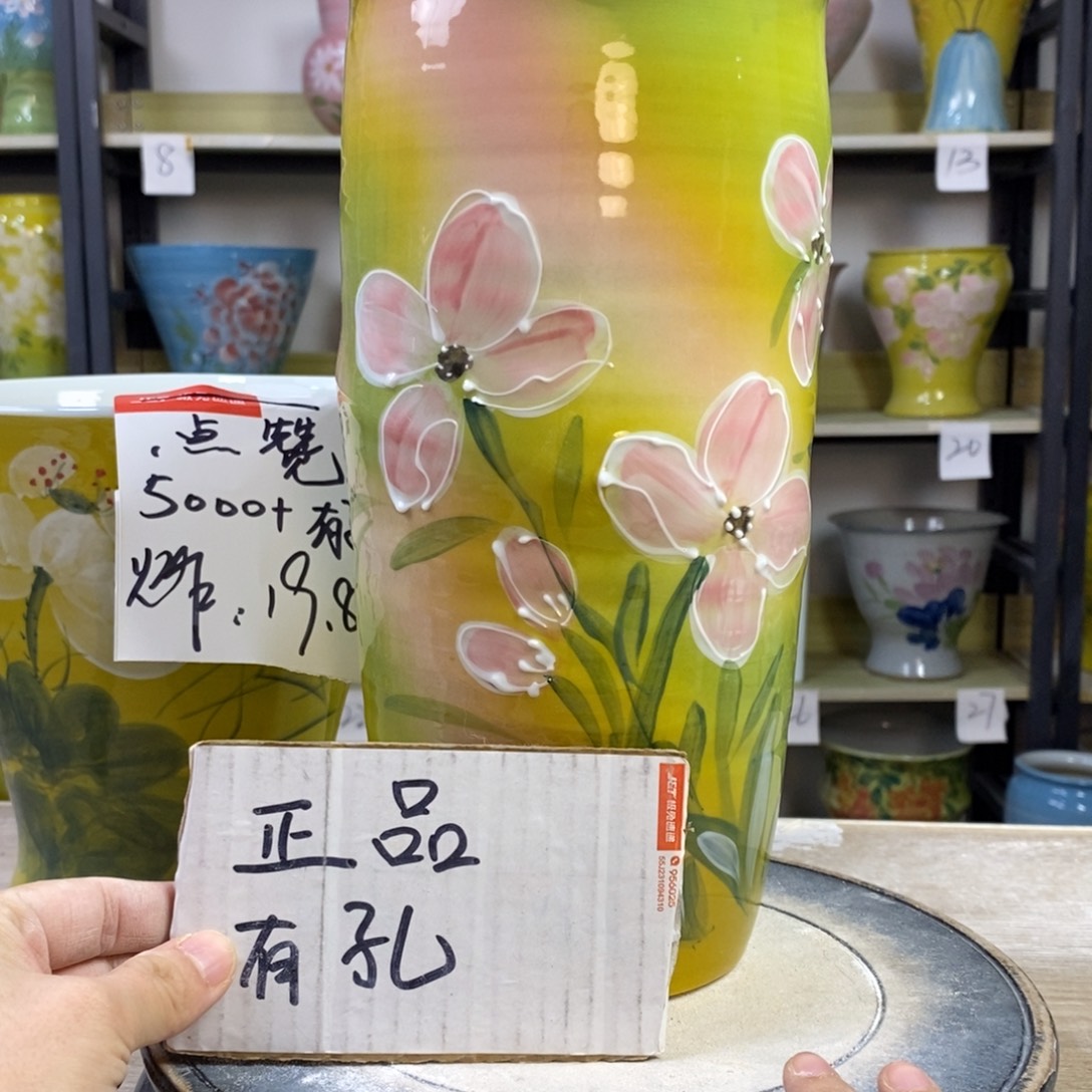 猫***人景德镇手工手绘陶瓷花盆