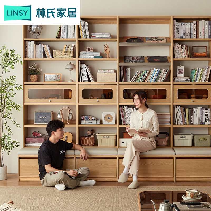 林氏家居客厅卡座书柜一体整墙储物柜满墙展示货柜置物柜UM3X ZH