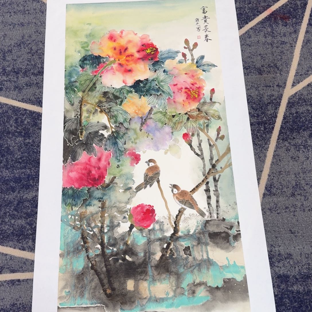 国画国画作品山水花鸟纯手绘