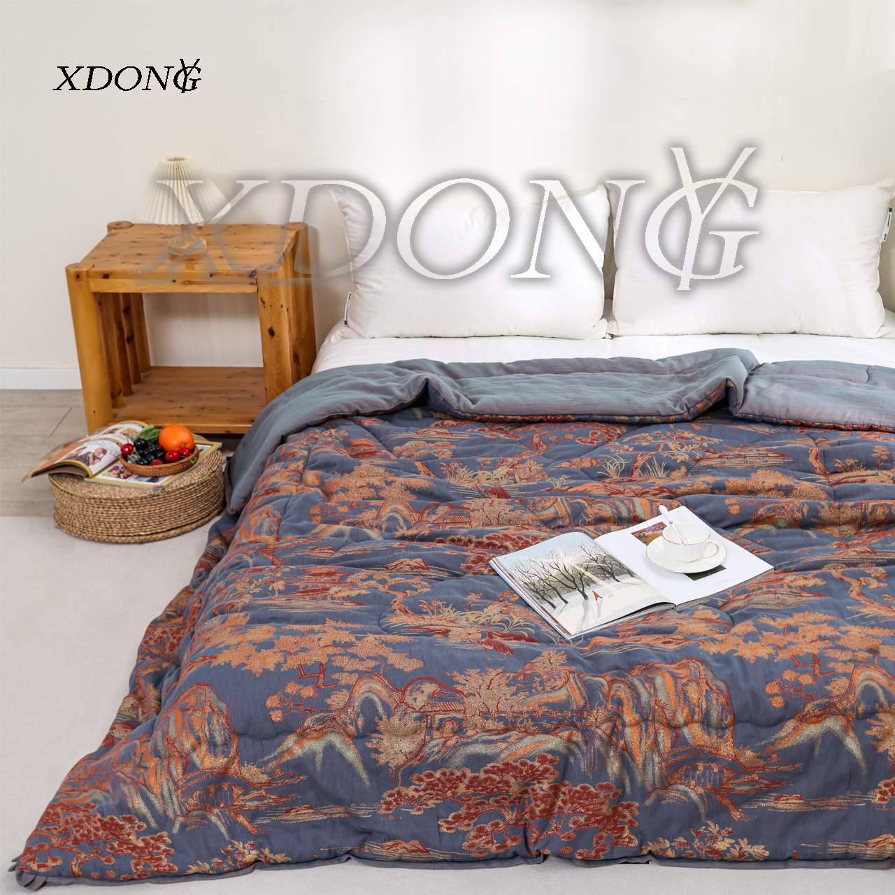 XDONGY（冬云家纺）顶 奢200*230 慕青山蓝色 柔软亲肤  恒温被