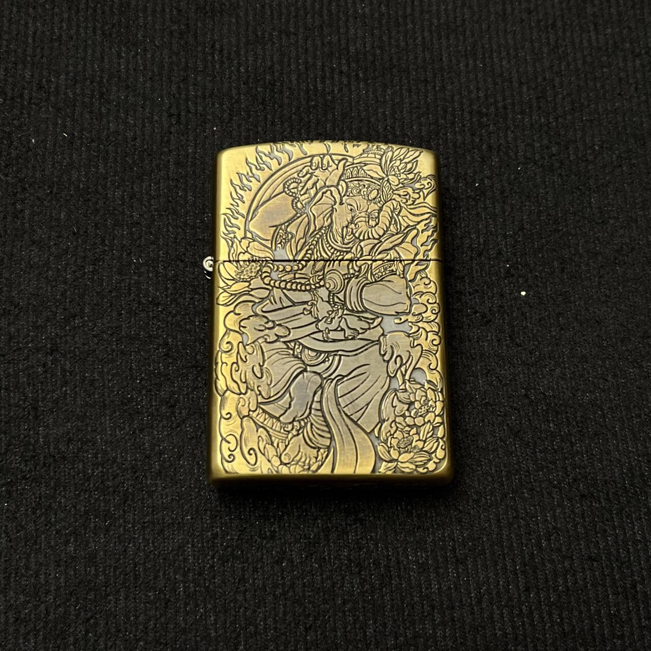 ZORRO佐罗正品902黄铜五面精雕熏黑象神防风创意煤油打火机男士