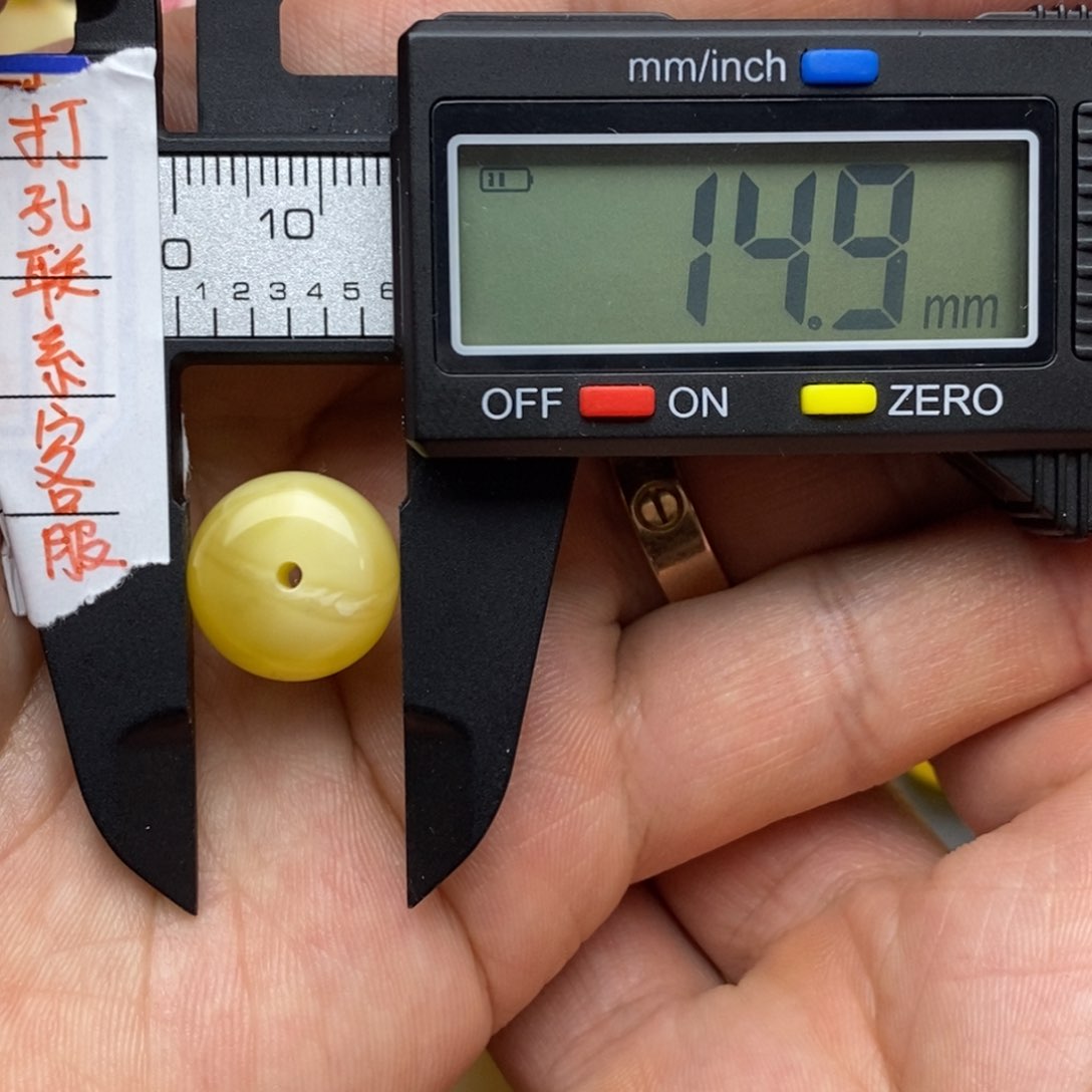 琥珀裸石未镶嵌14.9x11.3墩子