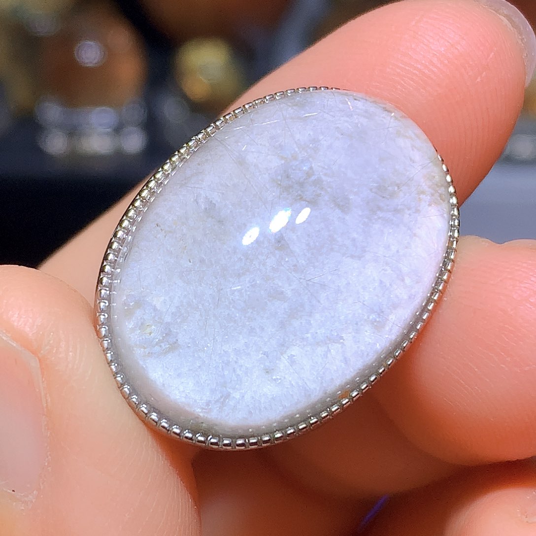 水晶吊坠银S925镶嵌天然水晶