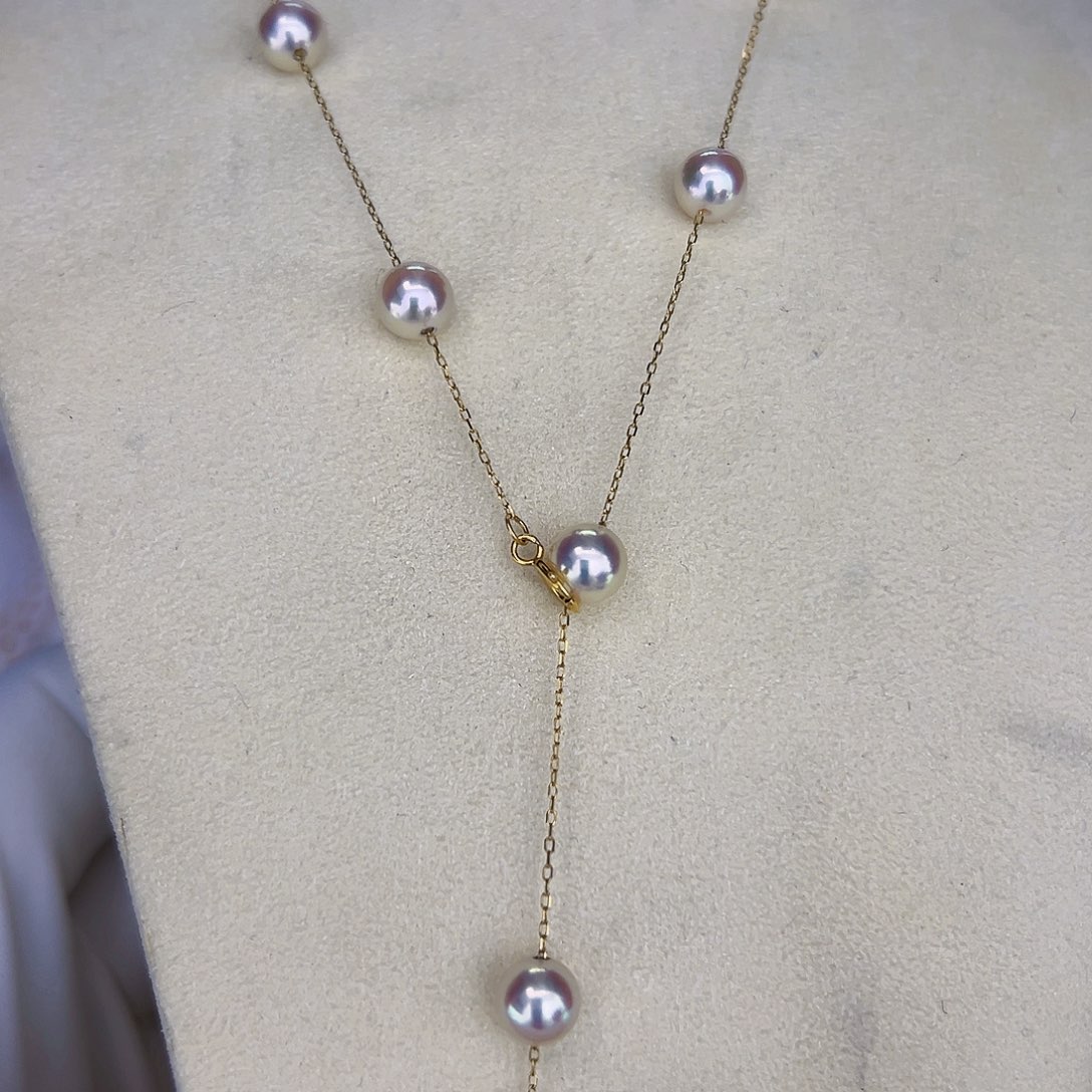 海水珍珠海水akoya设计款满天星6-7mm18K金镶嵌