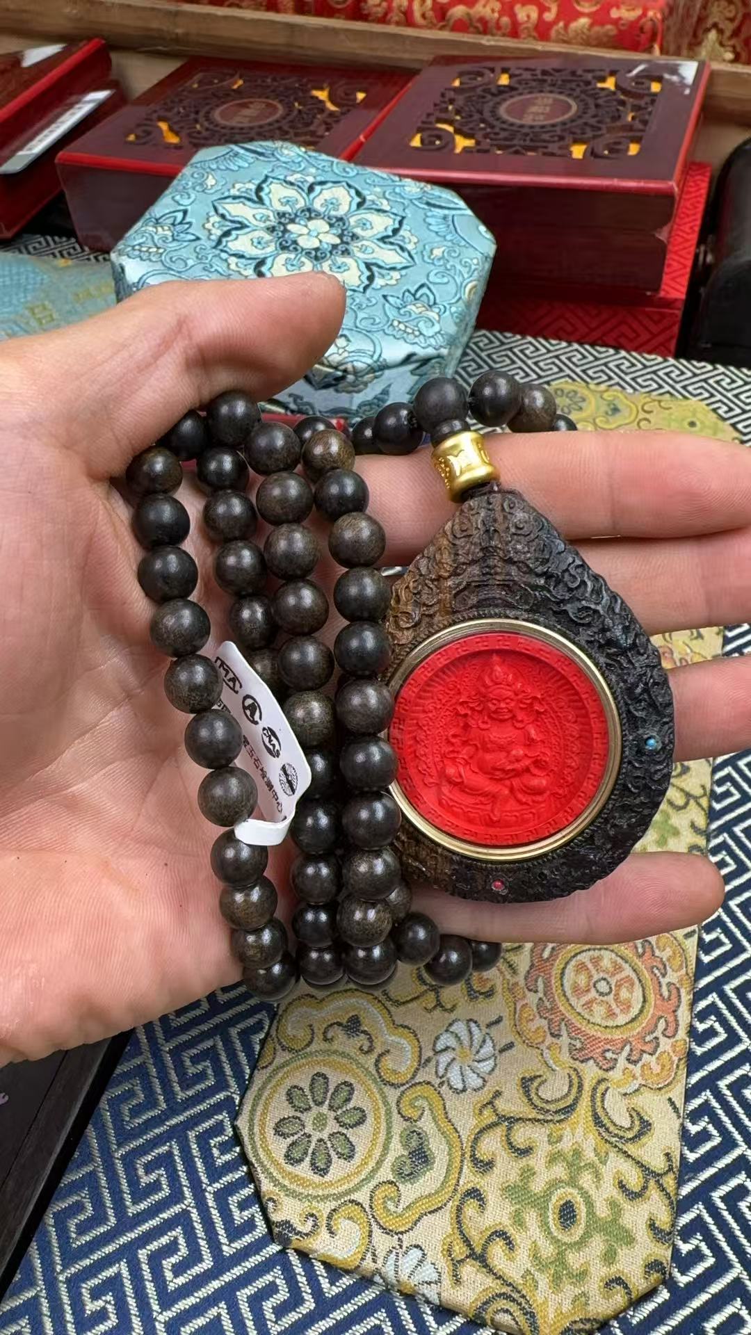 天然辰砂【闪购商品】朱砂黄财神吊坠
