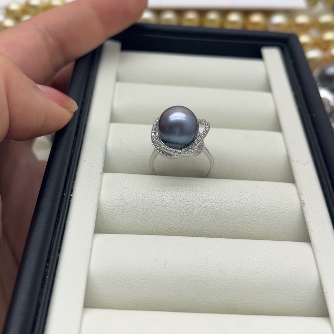 海水珍珠戒指银S925镶嵌