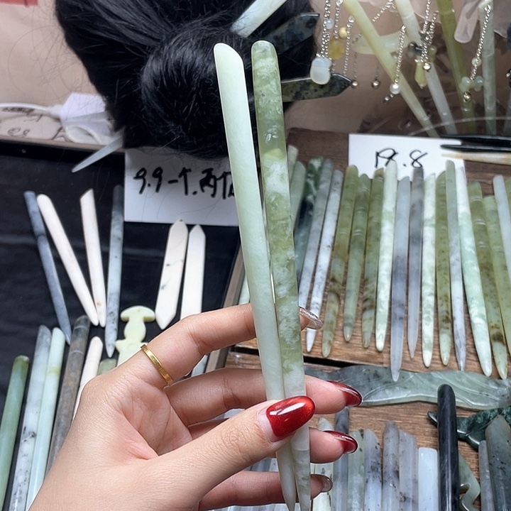 蛇纹石玉发饰合金