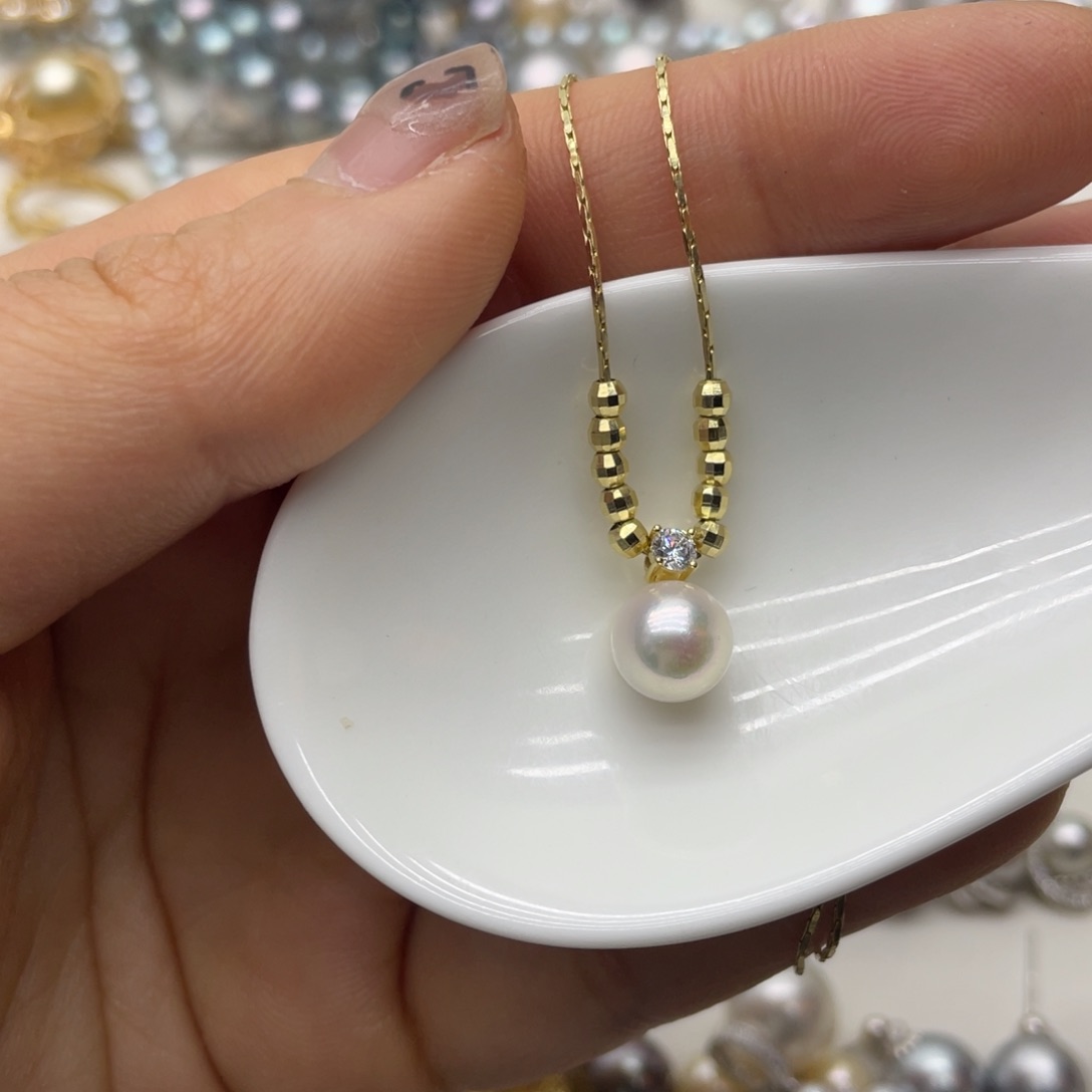 海水珍珠项链银S925镶嵌