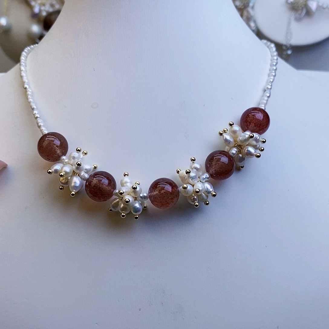 淡水珍珠颈饰银S925镶嵌