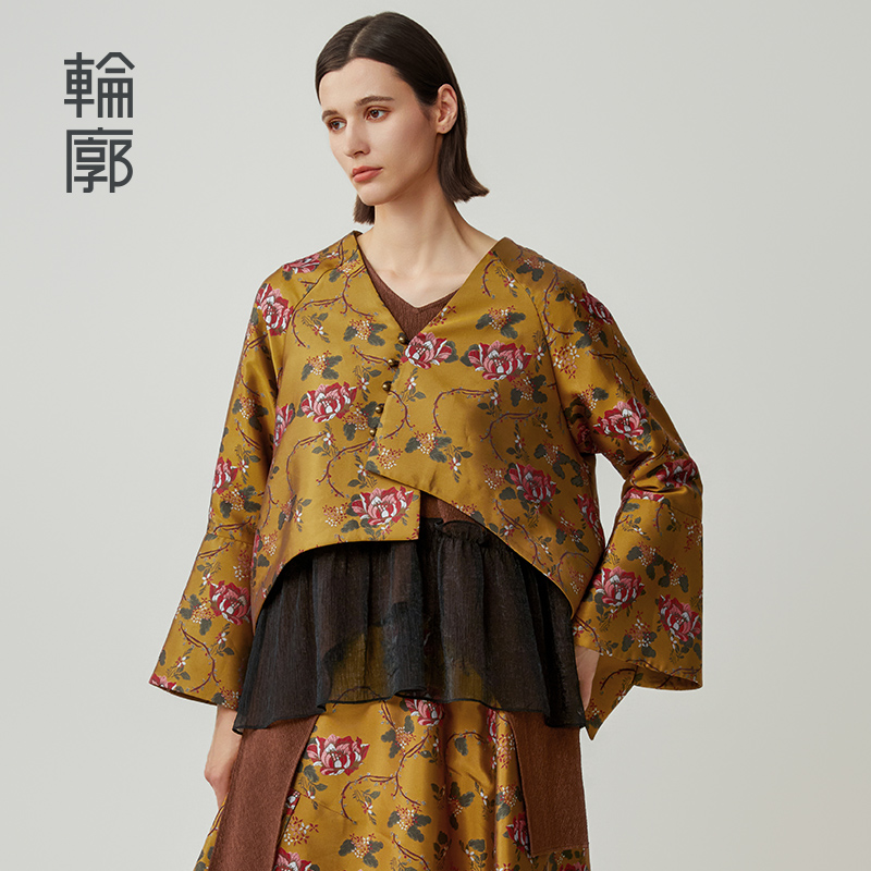 【抖音专属】轮廓琥珀流光新中式复古提花外套大气宽松外衣L243Y044