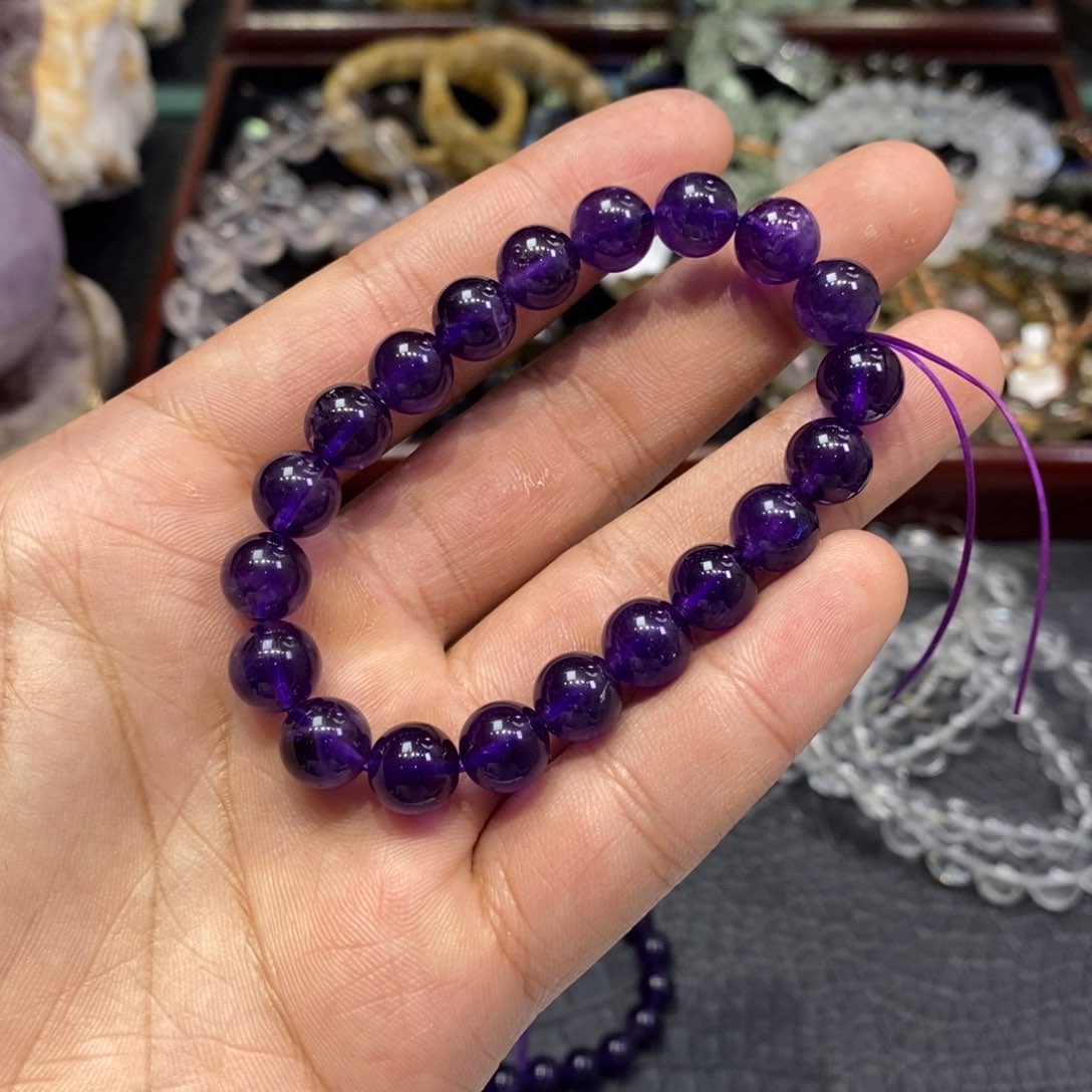 碧玺手串银S925镶嵌乌拉圭9mm+