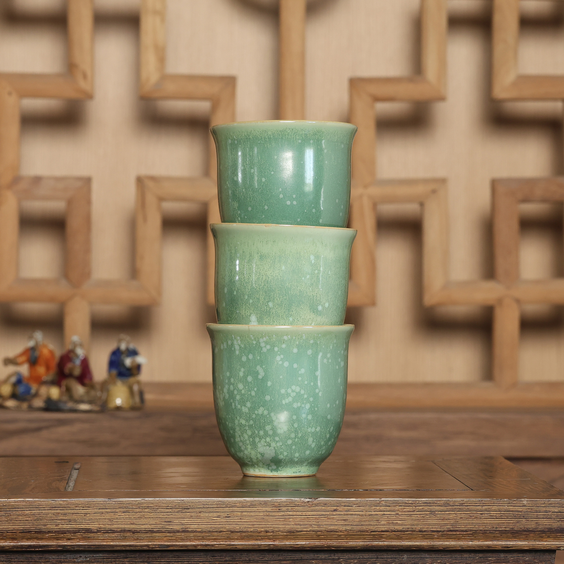 陶一峰华生釉石湾花盆 3寸小金钟盆 手工制作