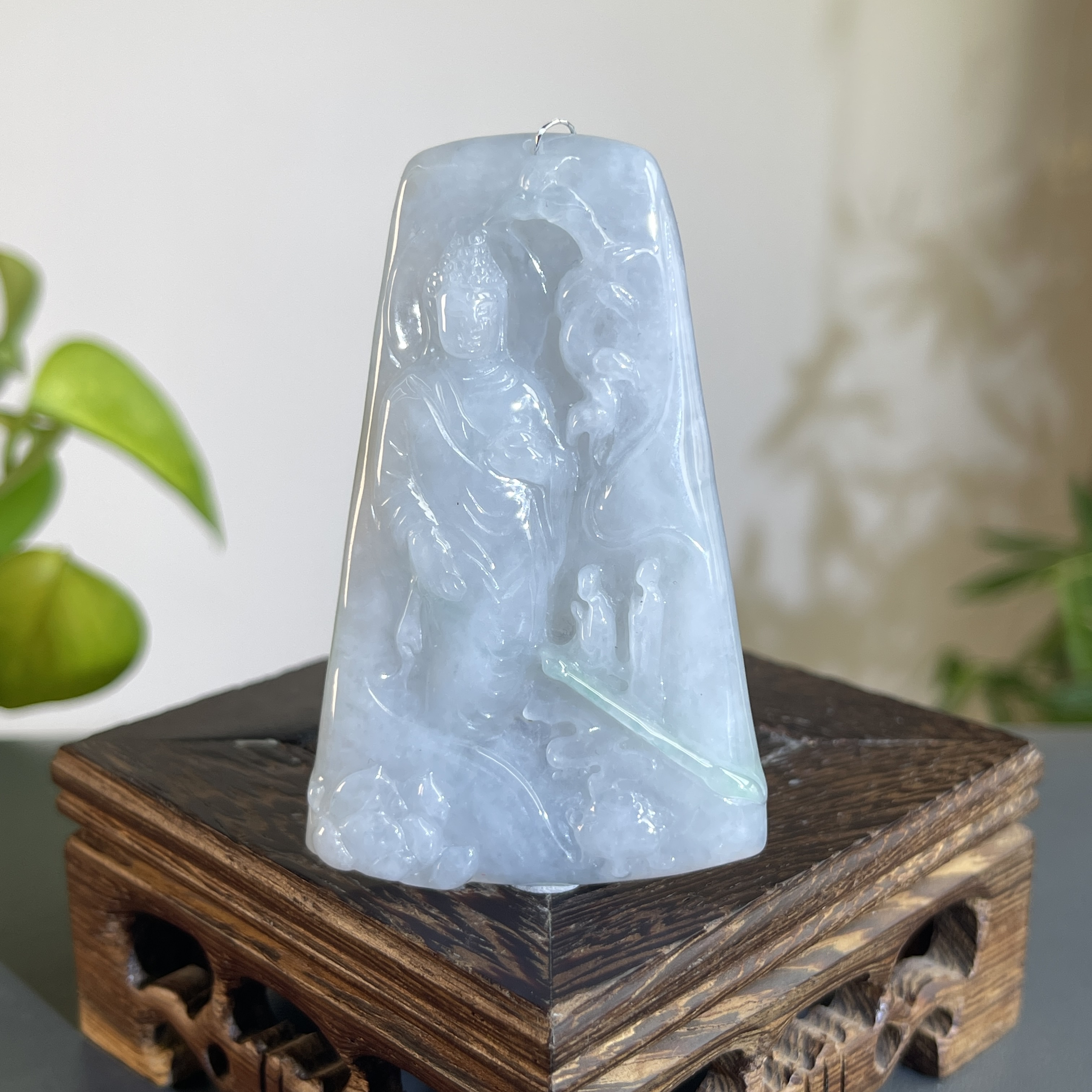 JTW22-57 天然缅甸A货翡翠 悟道拜佛