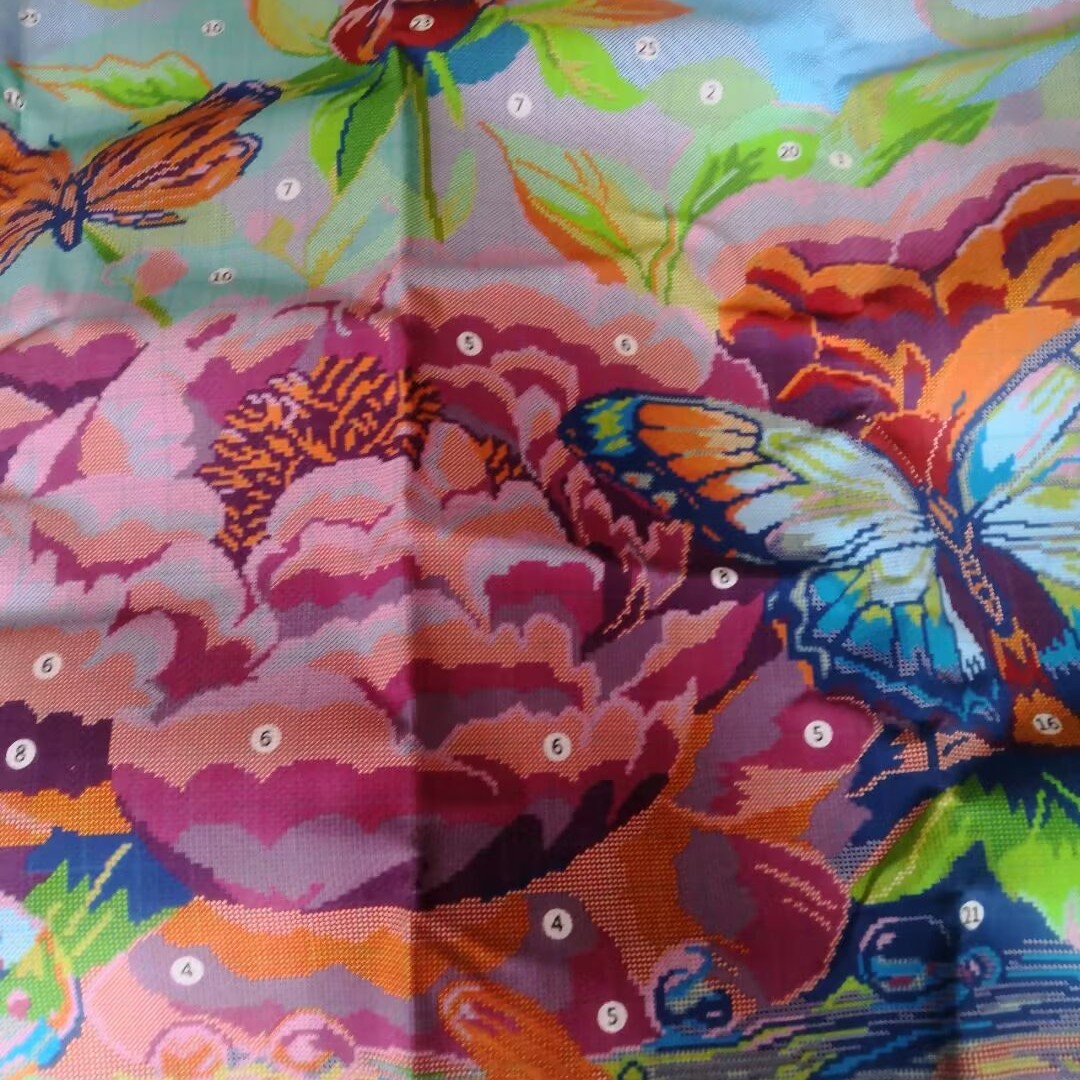 最梦溪花十字绣没绣大格尺寸300x100