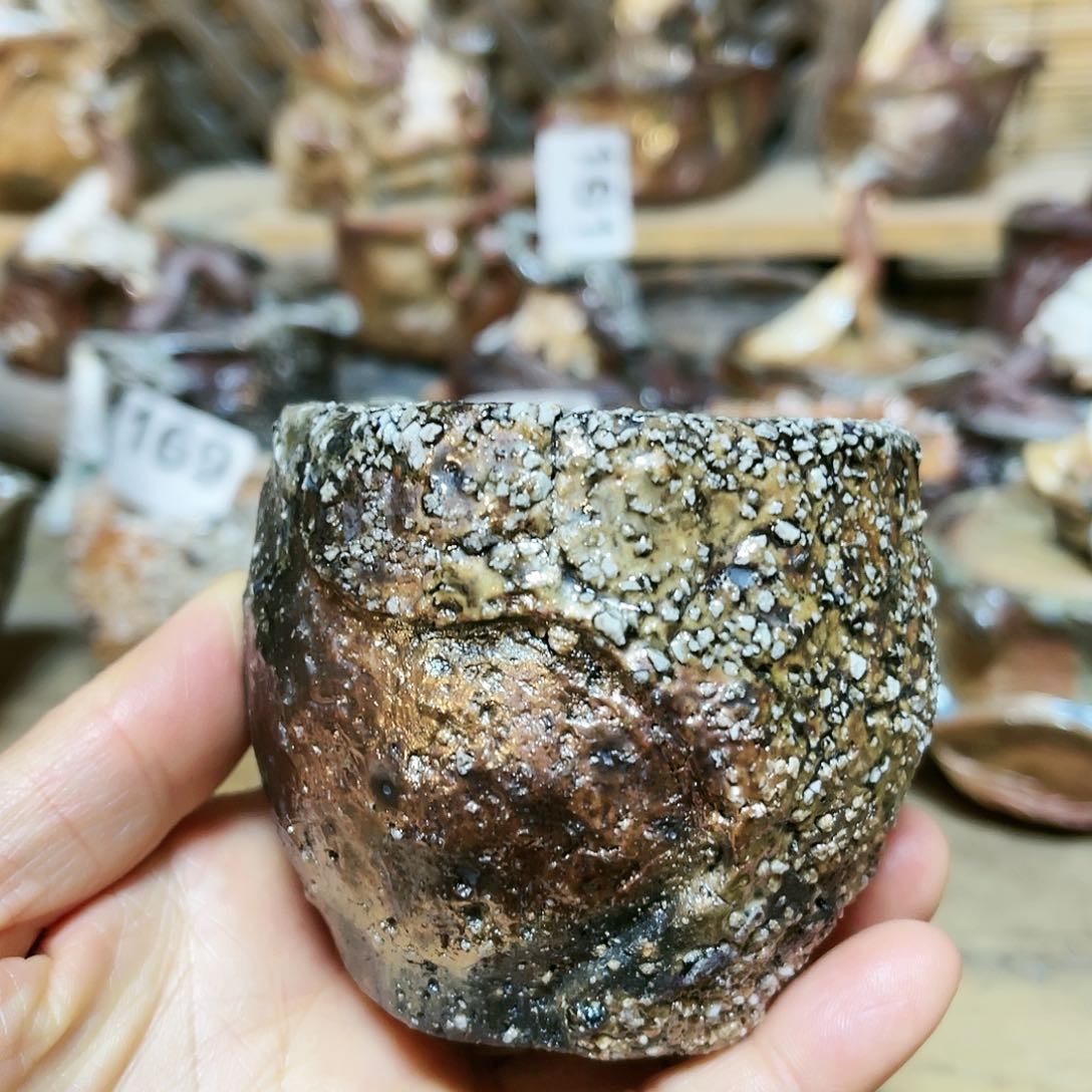 杯柴烧手捏石头杯特价