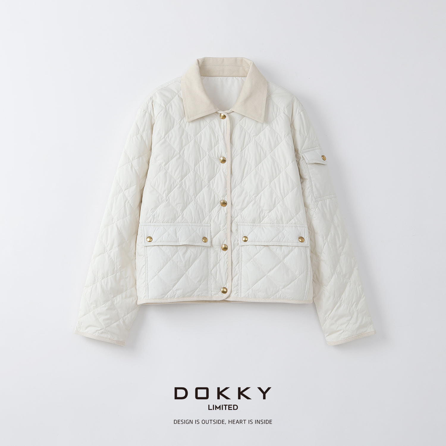 Dokky「M家新款小鹅D0440」超五防.零感超轻.翻领鹅绒服