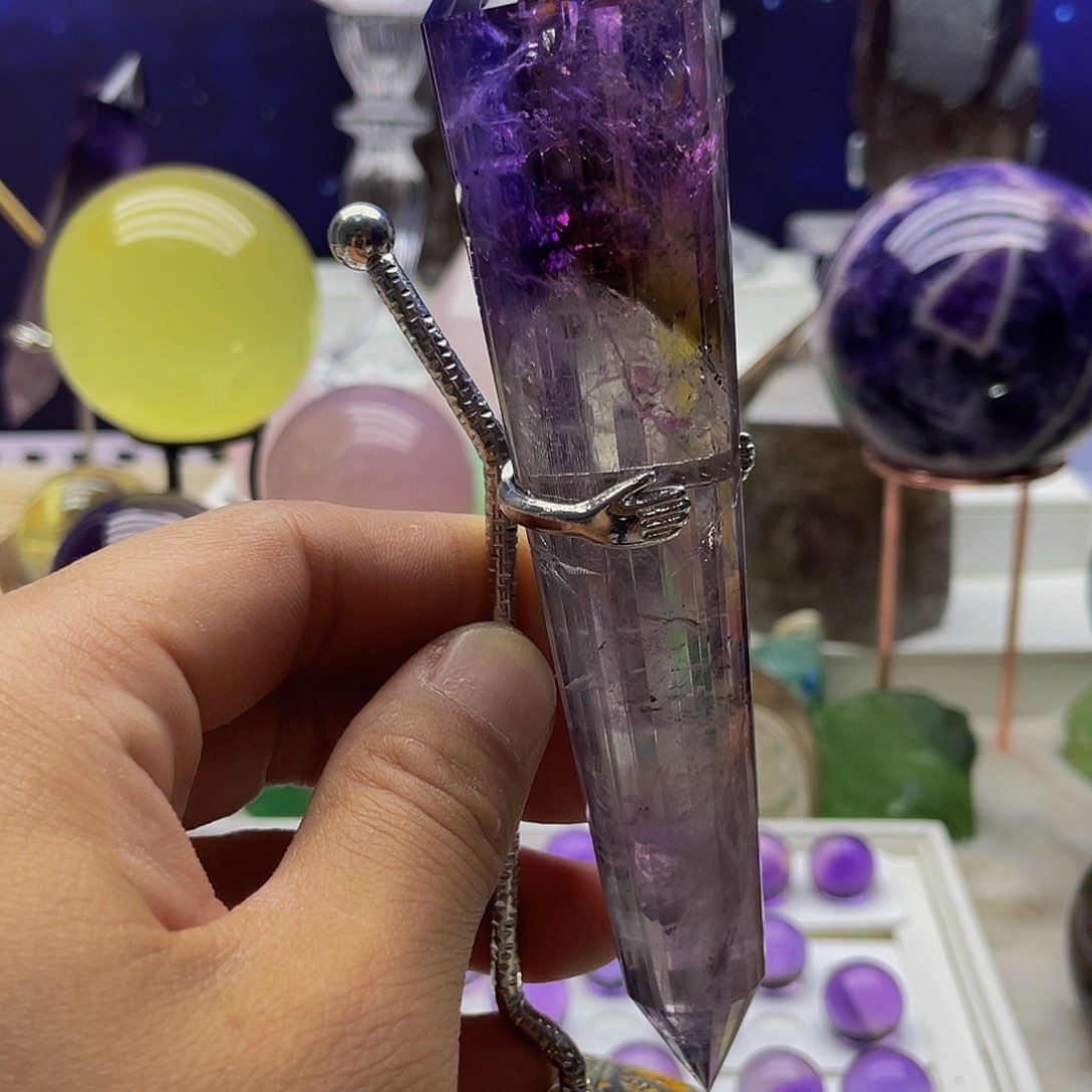 天然小紫球未镶嵌水晶安*?