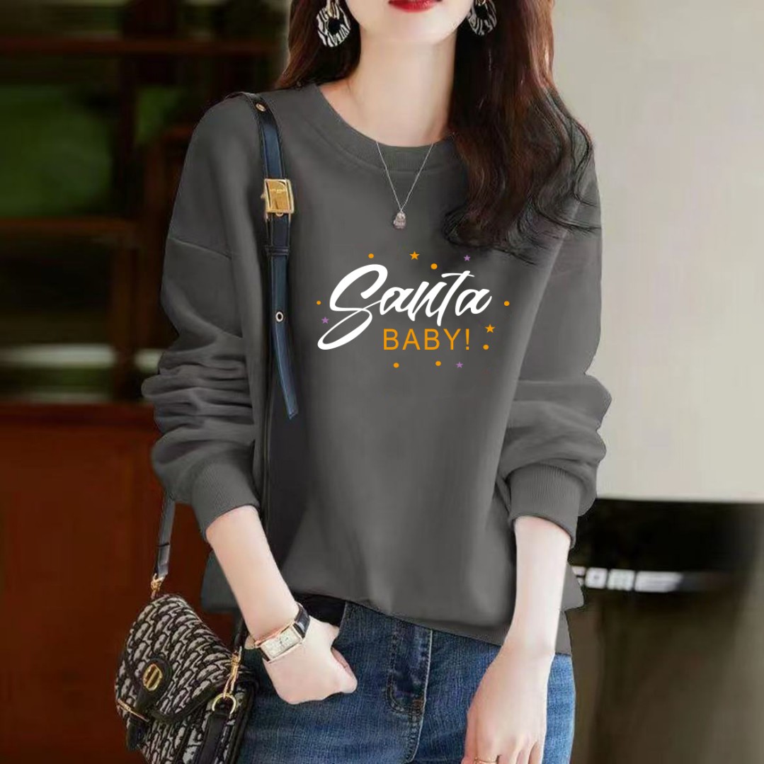 纯棉卫衣男女同款秋季港风潮牌打底上衣圆领宽松内搭套头衫