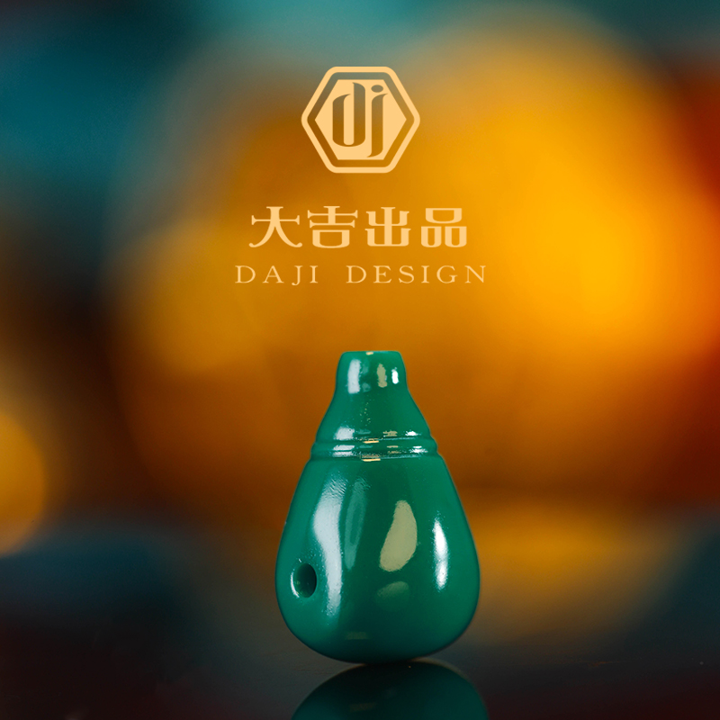 【大吉出品】HGZ专属-绿色一体三通星月猴头椰蒂文玩配饰佛头配件