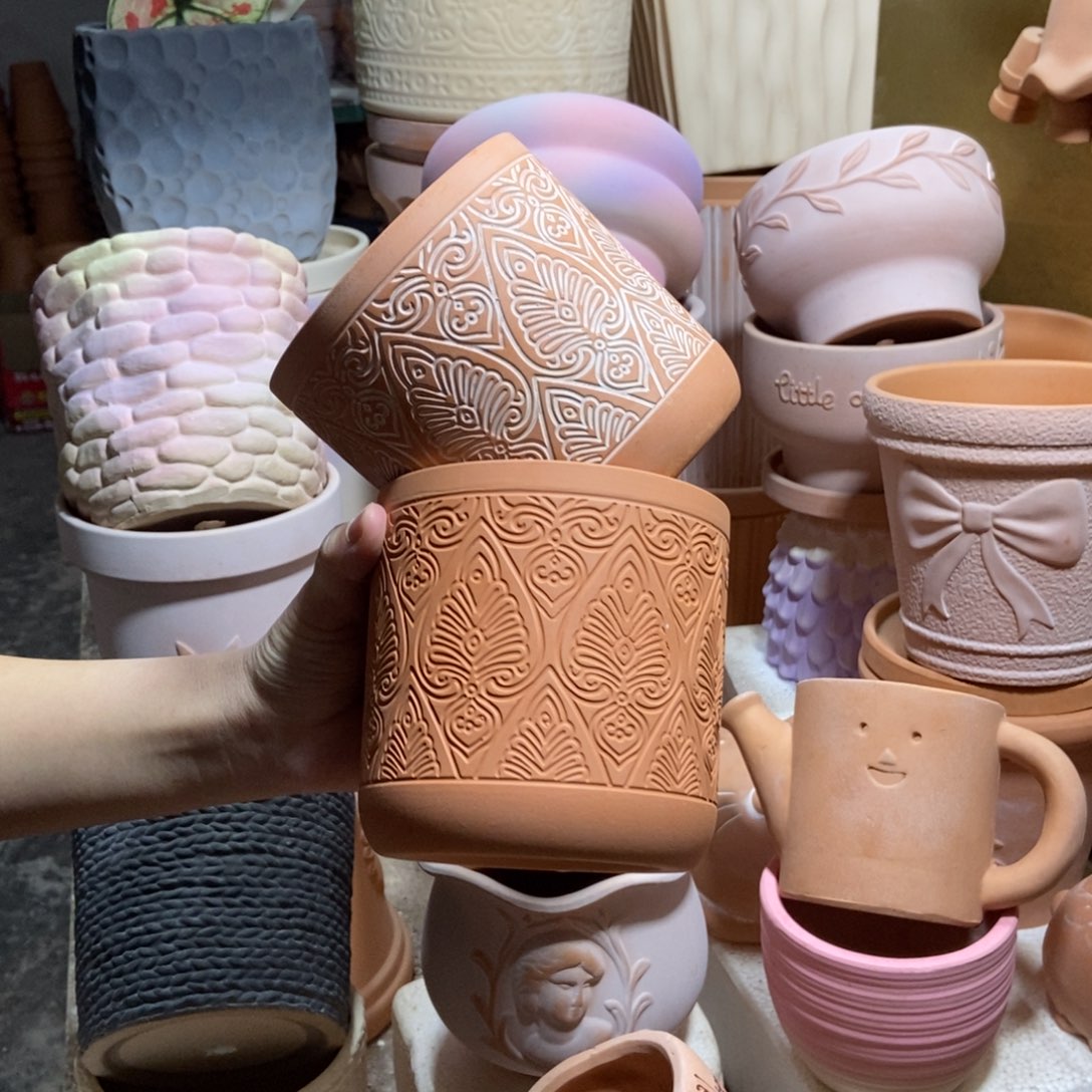 12×12几何直筒复古+红陶2个