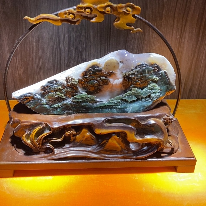 绿泥石云母质玉（覆膜）珠宝奇石合金律*子