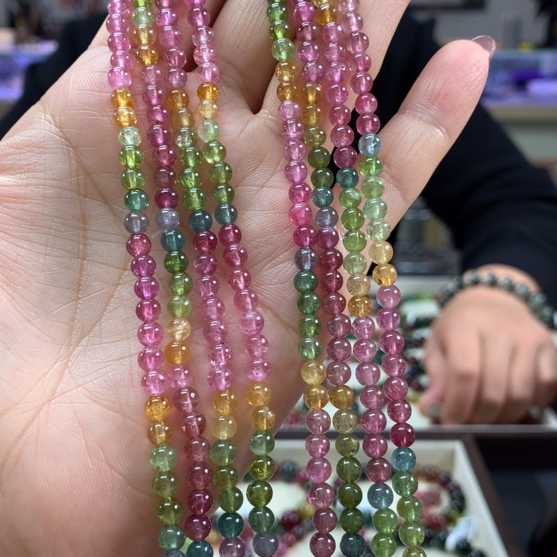 碧玺手链未镶嵌多样性发其一条4.6毫米左右