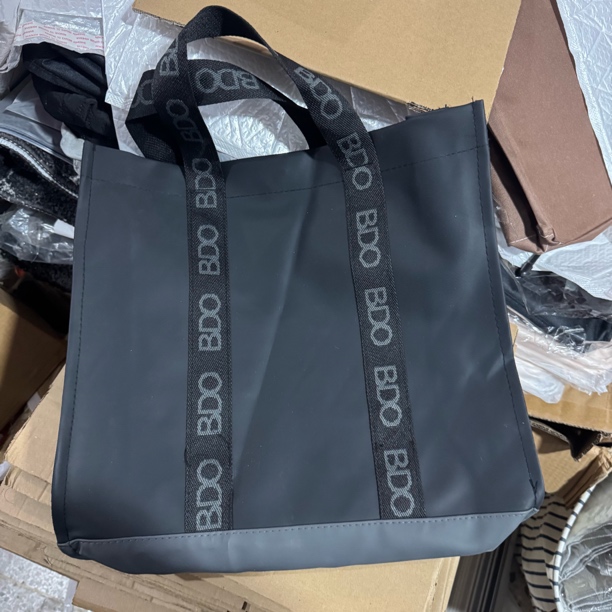 38*34*9cm微痕迹黑色防水手提购物袋