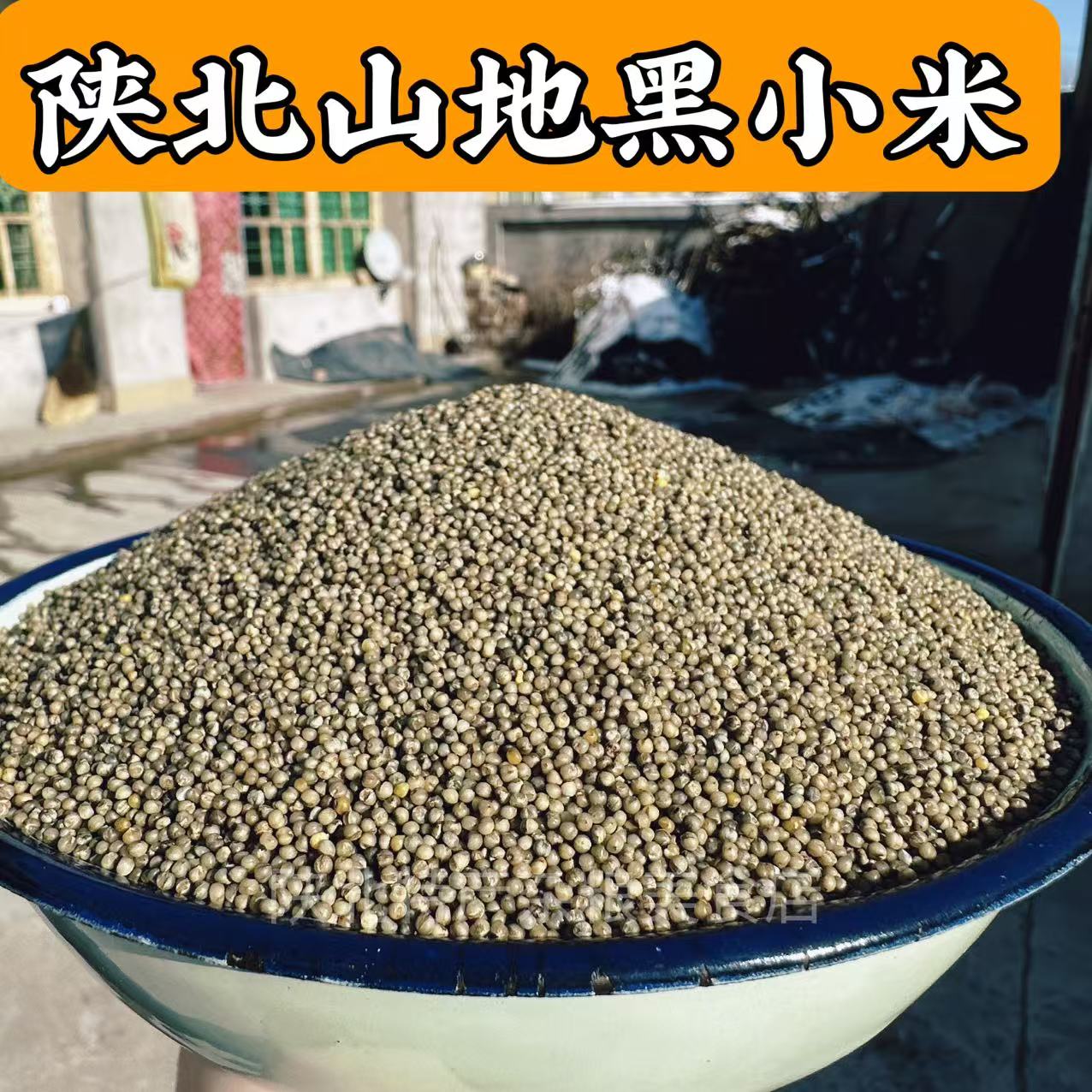 黑小米 陕北旱地黑小米 陕北农家自产小黑米陕西特产杂粮油小米粥