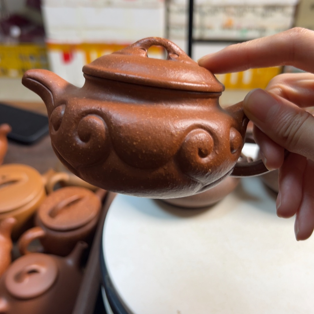 紫砂茶壶用****6红将破如意仿古200单壶