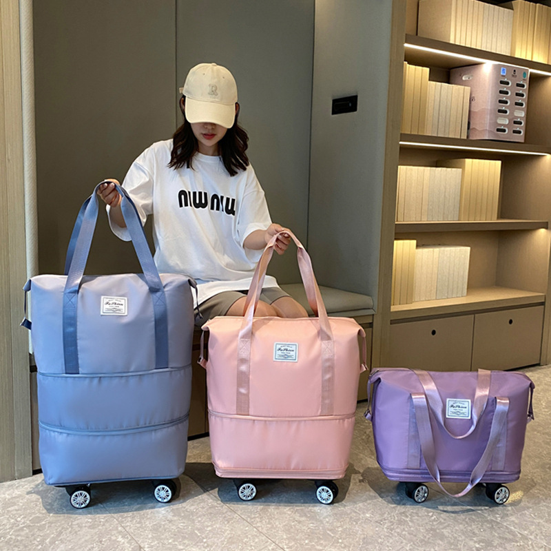 多功能大容量旅行包可扩展短途旅行行李收纳袋万向轮运动健身包