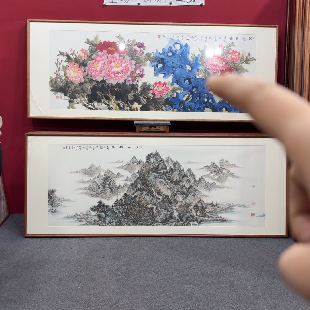 国画带框绘画210/80尺寸