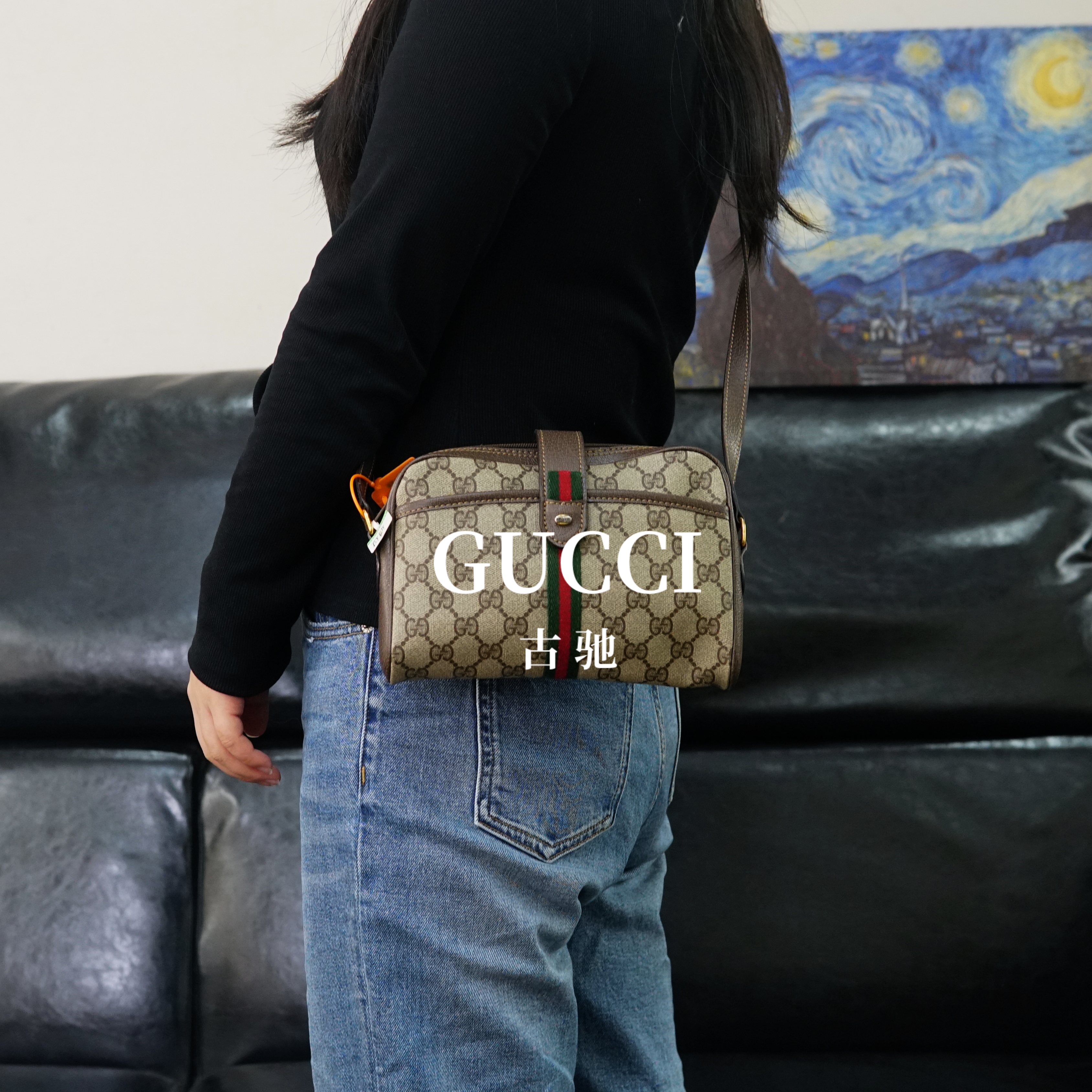 95新 GUCCI/古驰 老花单肩包/JJ01607890/7890