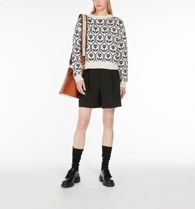 【MM】衣长54，2025新款秋冬百搭圆领提花针织衫洋气休闲毛衣-4907