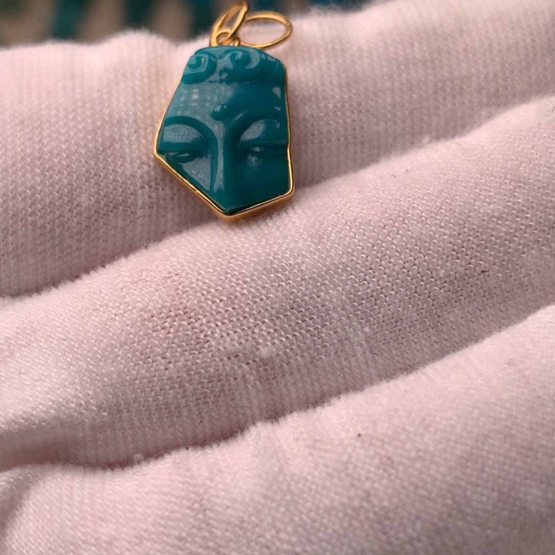 奋***进18K金镶嵌绿松石配饰