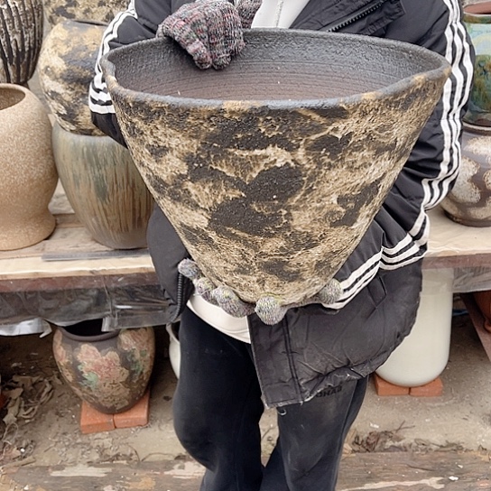 紫砂花盆高度25口径34