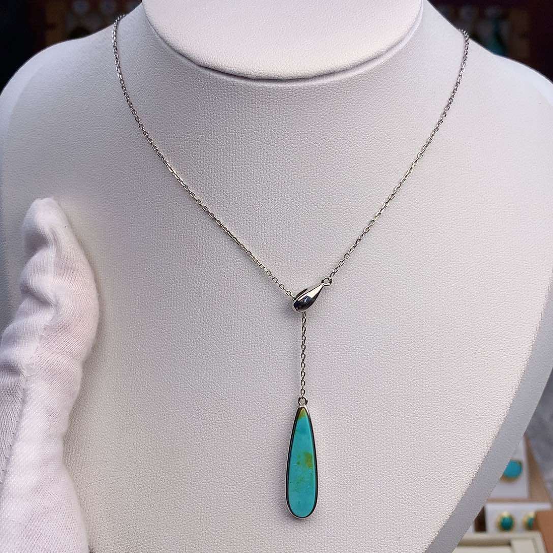 绿松石颈饰银S925镶嵌