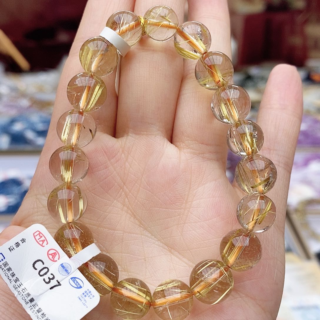 水晶手链未镶嵌C037 金发晶