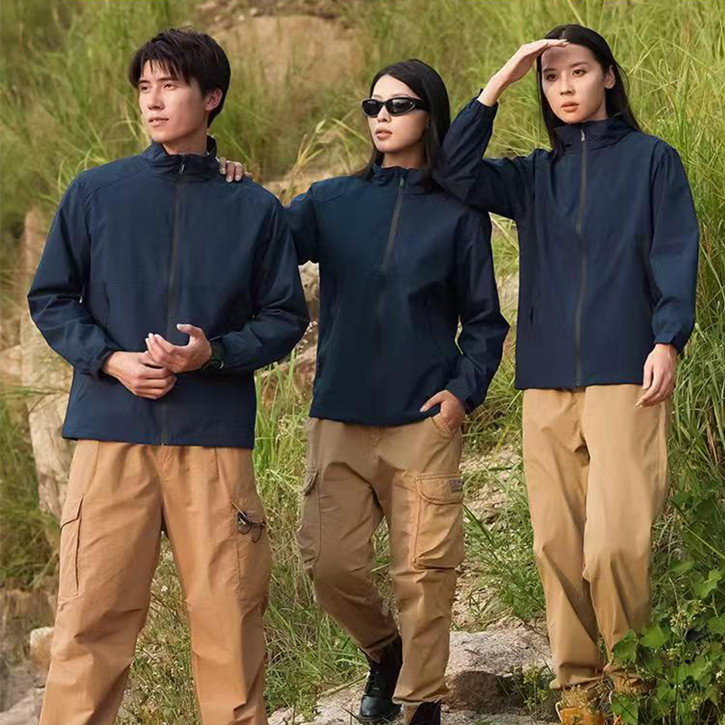 春秋季薄款简约商务工作服企业团体服冲锋衣外套定制年会同学聚会