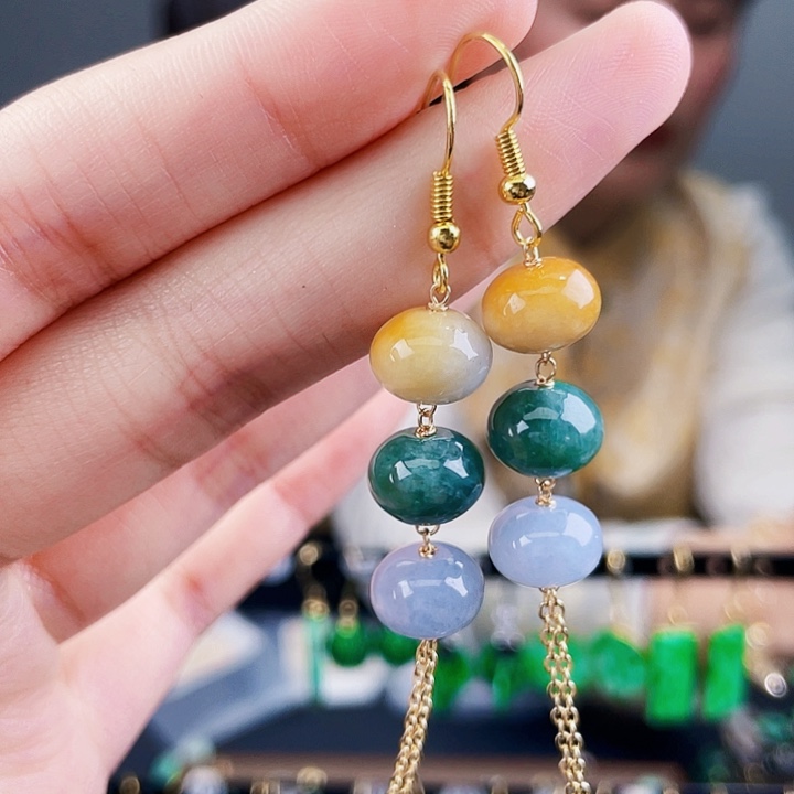 翡翠未镶嵌耳饰饰品